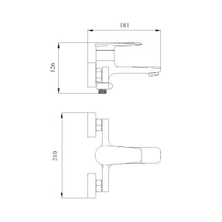 Смеситель для ванны Aquanika Simple AQS3038CR хром